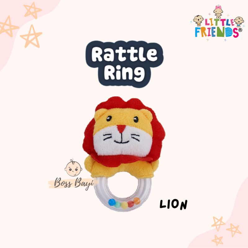 LITTLE FRIENDS Rattle Ring New - Mainan Genggam Bayi Anak Ring Boneka