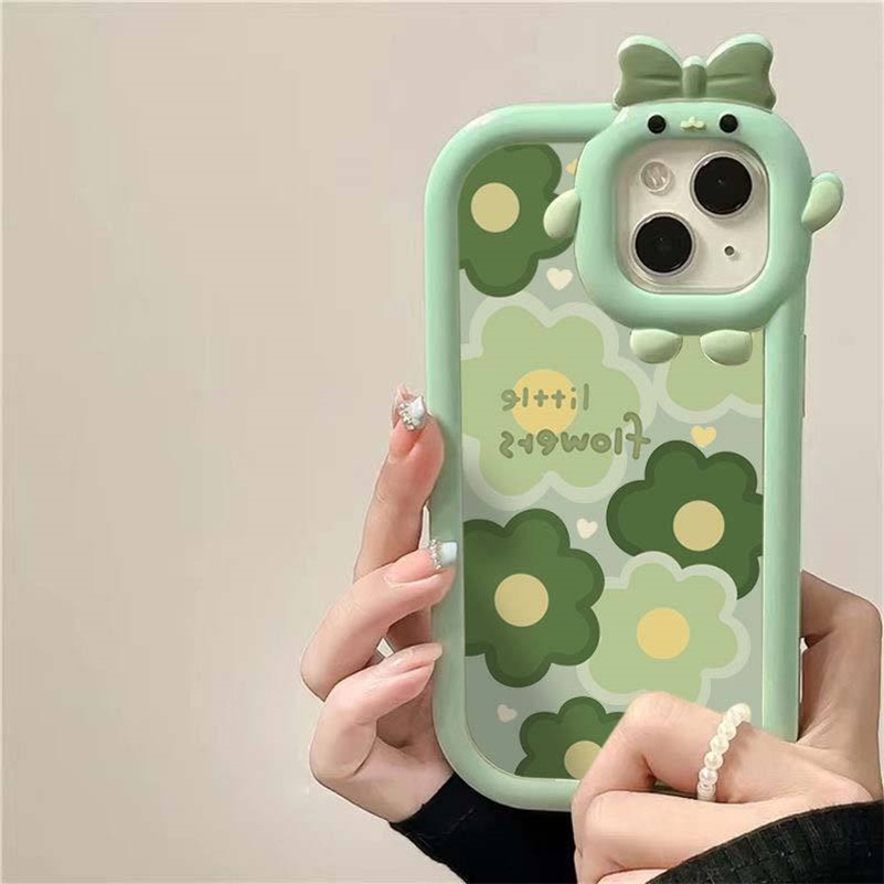 Soft Case Silikon Motif Bunga Monster 3D Untuk iPhone 14 13 12 11 Pro Max X Xr Xs Max 7 8 6 6s Plus