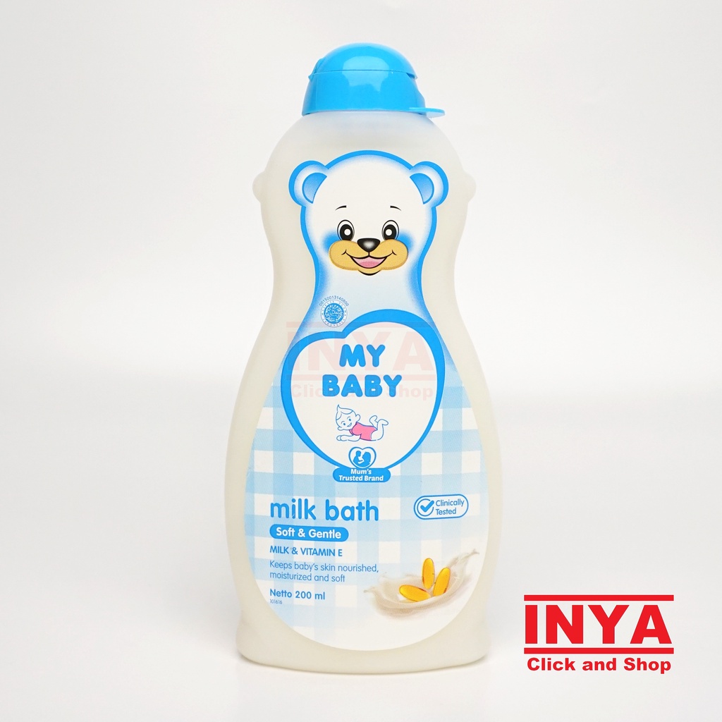 MY BABY MILK BATH SOFT &amp; GENTLE MILK &amp; VIT E 200ml - Sabun Bayi