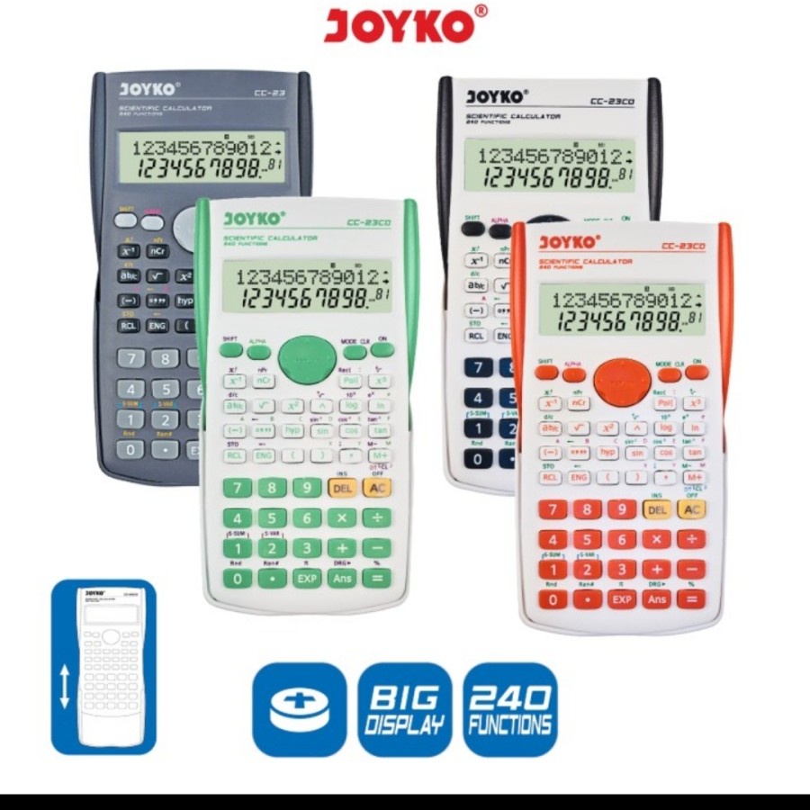 

Kalkulator Ilmiah JOYKO CC 23CO - Scientific Calculator CC23CO Color