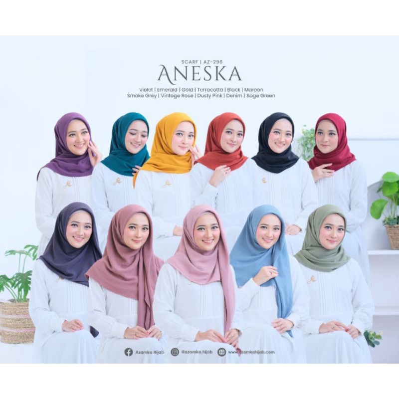 HIJAB JILBAB SEGI EMPAT SCARF ANESKA BY AZAMKA