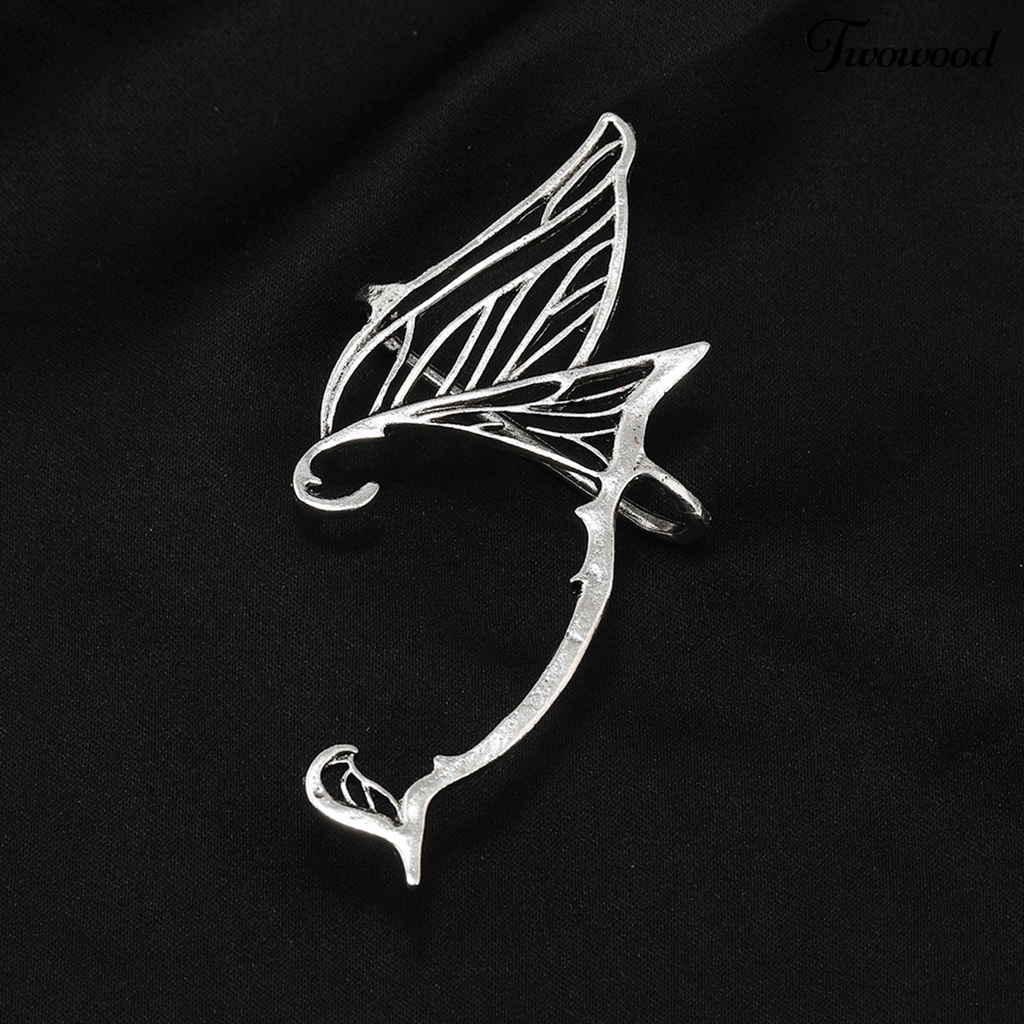 1 Pc Anting Klip Bentuk Sayap Peri Naga Bahan Alloy Metal Gaya Vintage Untuk Hadiah