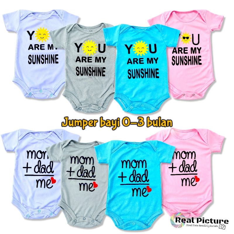 Jumper pendek bayi laki-laki/perempuan Random 0-3 bulan