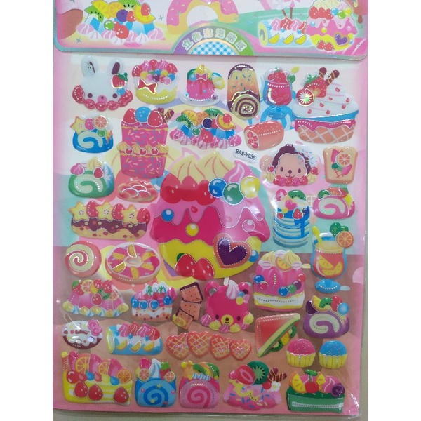Stiker timbul MAKANAN CUPCAKE ES KRIM
