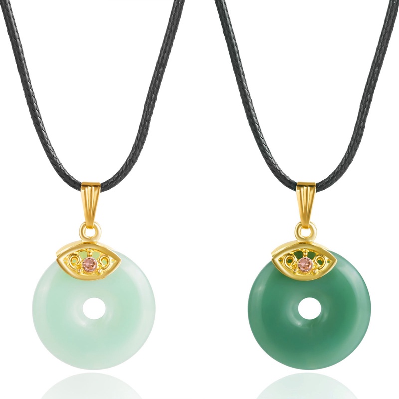 Fancyqube Kalung Liontin Giok Hetian Bahan 925 Silver Gaya China Untuk Hadiah