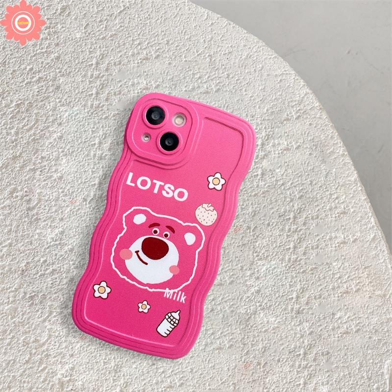 Casing Beruang Strawberry Lucu Realme C53 10 C15 C55 C21Y C25Y C30 C25 C35 C12 C11 C25s C33 8i 8 8pro 9 9i 5 6i 5i 9pro+7 7i C3 C1 C20 C11 2021 Cartoon StellaLou Soft Wavy Edge Case