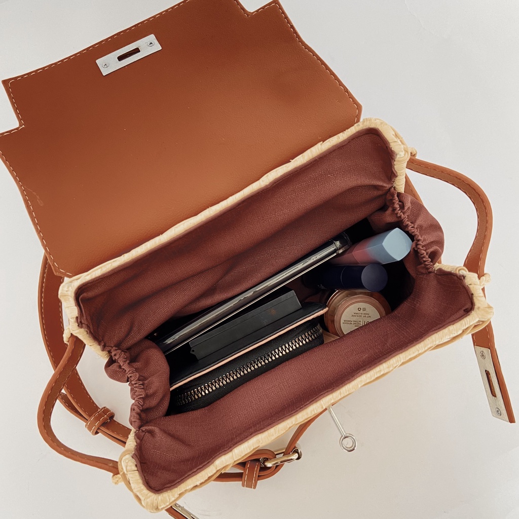 TERBARU PSBN - ANGELIE RATTAN SHOULDER BAG TAS ROTAN SELEMPANG WANITA TERBARU HRMES