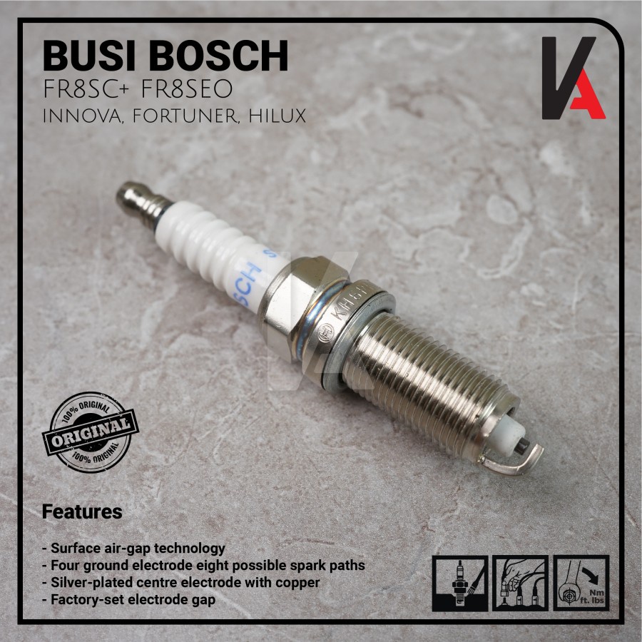 BUSI BOSCH MOBIL INNOVA FORTUNER HILUX FR8SC+ KH6RKC3 SPARK PLUG ORIGINAL