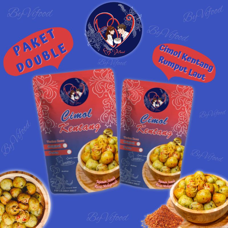 

PAKET DOUBLE CIMOL KENTANG RUMPUT LAUT ISI AYAM SUWIR PEDAS & ORIGINAL BYVIFOOD