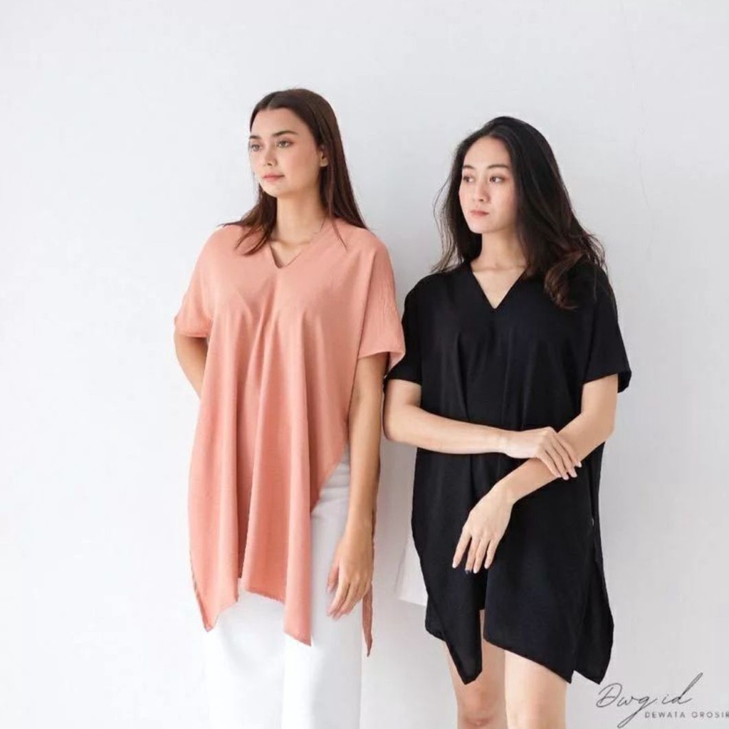 Long Square Crinkle import - Long nagita - Top Atasan Long Square