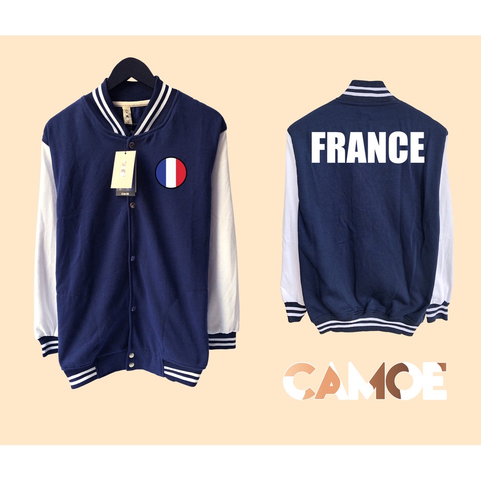 Jaket Varsity Premium CAMOE France Flag Bendera Prancis