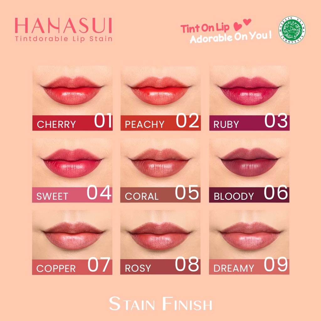 HANASUI Tintdorable Lip Stain | Tint Liptint Lipstain Lip Tint