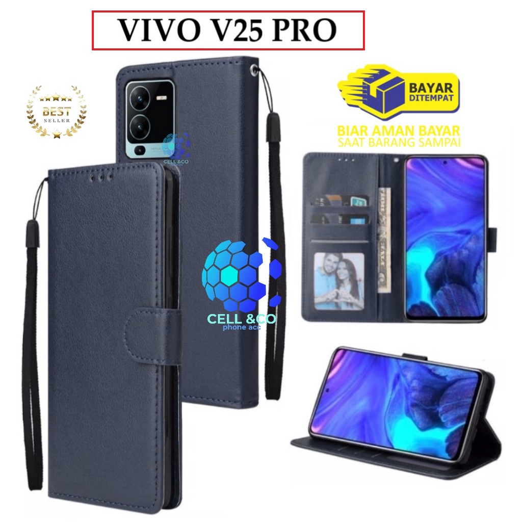 VIVO V25 PRO CASE FLIP LEATHER WALLET PREMIUM FLIP CASE BUKA TUTUP KESING HP CASING FLIP CASE WALLET VIVO V25 PRO