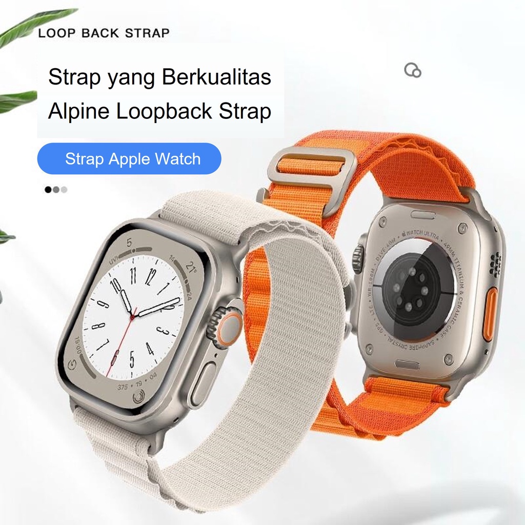 Tali Strap Apple Watch Alpine Loop Nylon 38/40/41mm 44/45/49mm Iwatch Series Ultra Terbaru