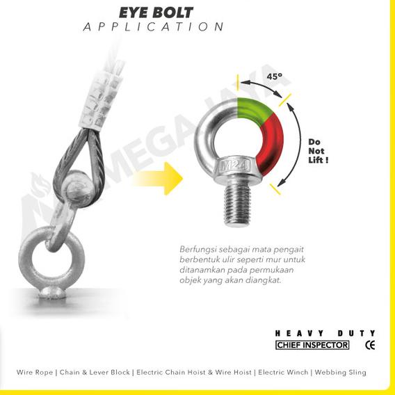 Eye Bolt / Mata Baut Galvanized M24 POWERTEC
