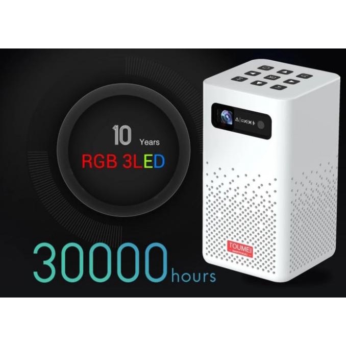 TOUMEI C900 - Mini Smart Android 9.0 DLP Projector - 100ANSI Lumens