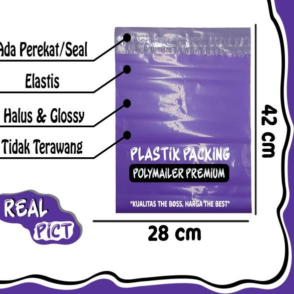 

UNGU LILAC PREM 28x42 ISI ±100 POLYMAILER TEBAL GLOSSY HALUS