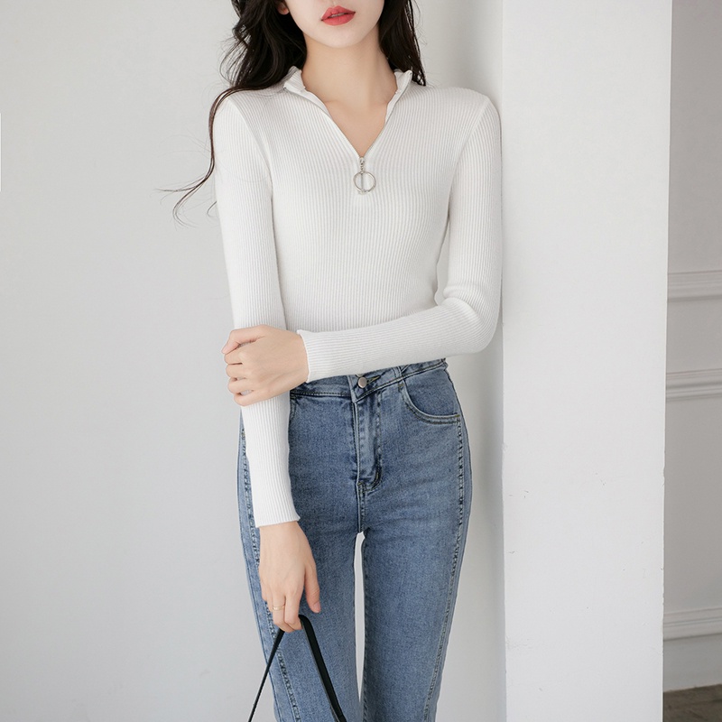 【Elegant】Casual V-Neck Long Sleeve T-shirts 7089