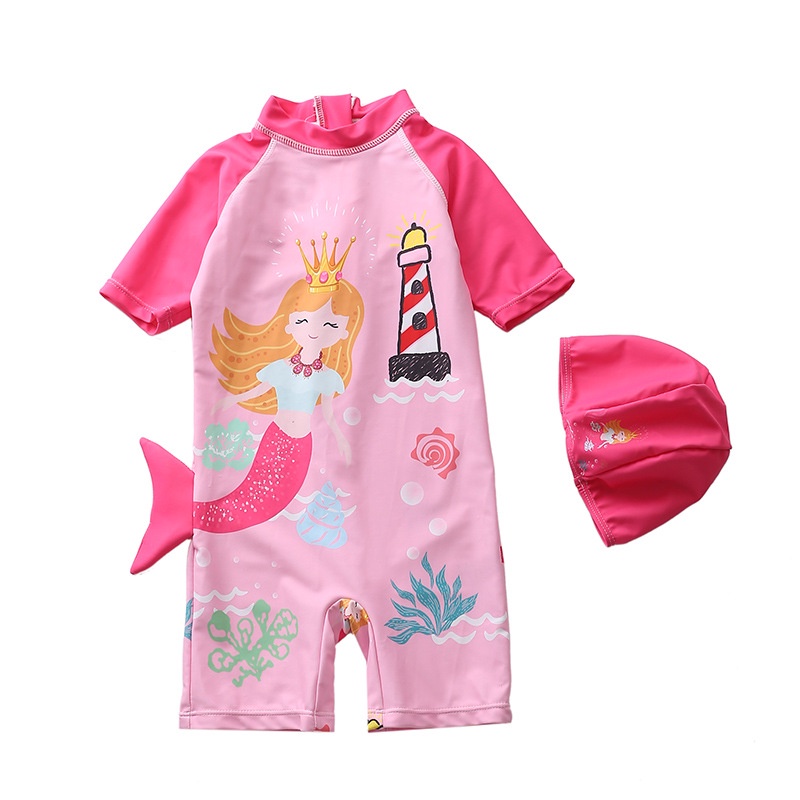 Baju Renang Jumpsuit FLAMINGGO dan MERMAID Swimsuit Renang Pakaian Renang LUCU JV