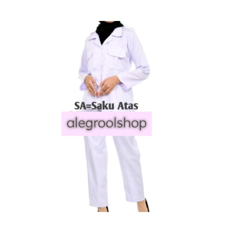 SERAGAM DINAS PUTIH WANITA BAJU SERAGAM PUTIH PNS WANITA BAJU SETELAN PNS BAJU SERAGAM PUTIH