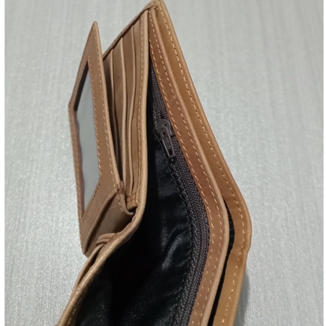 dompet lipat dua bahan kulit asli jenis nafa sweed model lipat biasa horizontal #dompet #dompetpria #dompetcowok