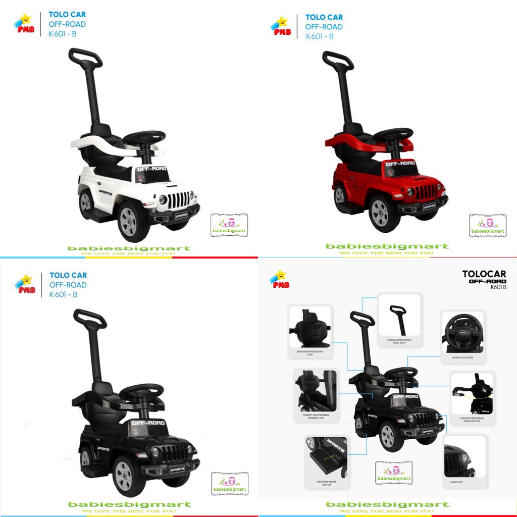 Mainan Ride On OFFROAD K601 / K601B / K601C Official Licensed Tolocar New