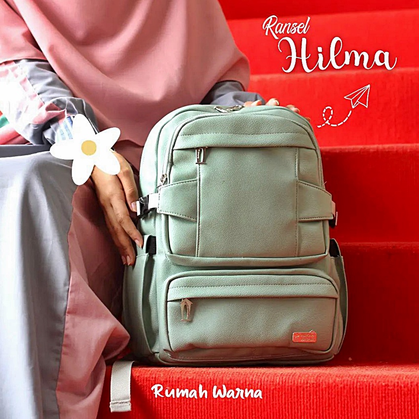 Rumah Warna Tas Ransel Tas Laptop 15 inci Size 29 x 12 x 39 cm Hilma Green