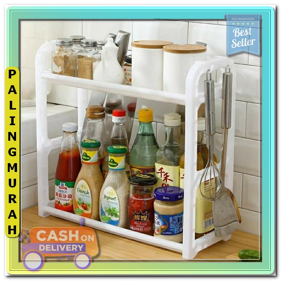 Rak Susun Serba Guna Terbaru 2022 Lemari Bumbu Jumbo Dapur Unik Kayu Aesthetic Stainless Multifungsi