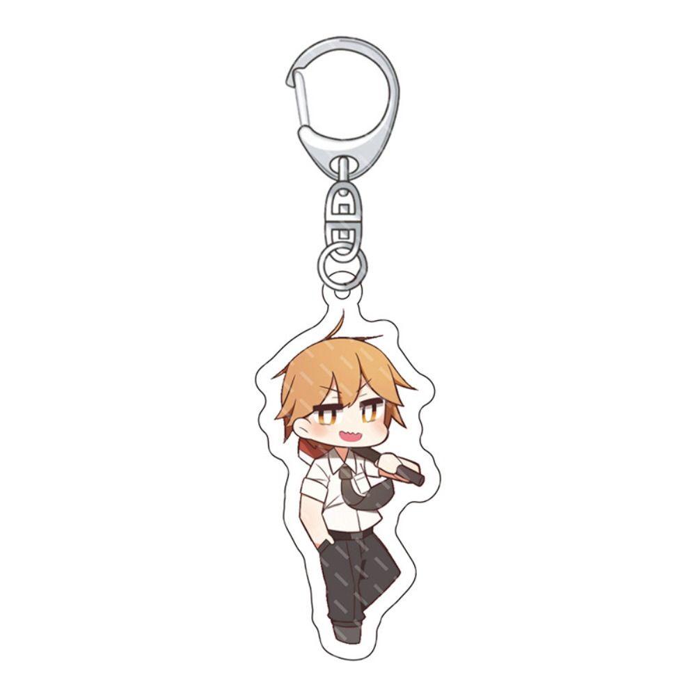 [Elegan] Chainsaw Man Gantungan Kunci Warna-Warni Diy Koleksi Aksesoris Denji Pochita Makima Power Key Ring Gantungan Kunci Mobil Ornamen Handbag Liontin Akrilik Chainsaw Man Keyring