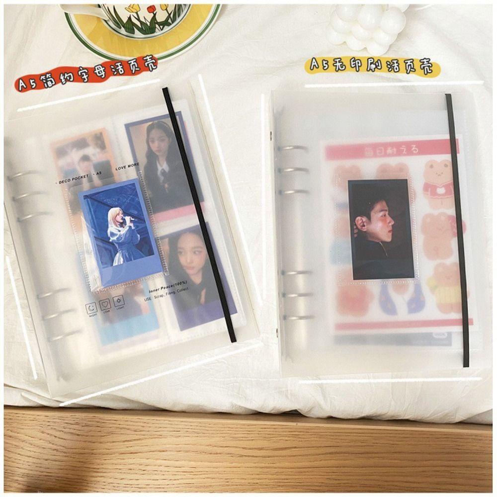 Populer Photocard Binder Journal Notebook Card Binder Foto Folder Hollow Album
