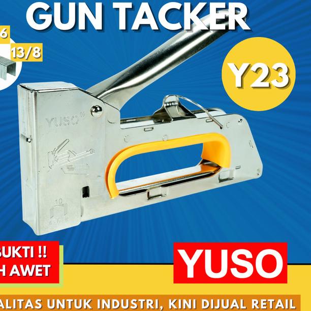 

Mesin Hand Stapler Tacker Manual YUSO Y23 Tembak Staples 13/6 13/8