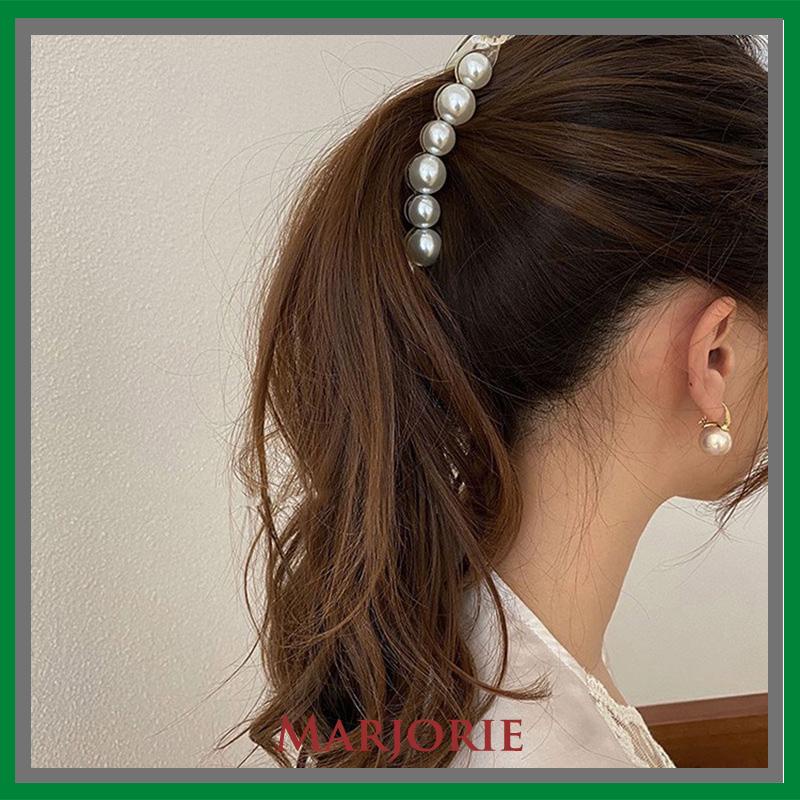 Jepit Rambut Pisang 10.5cm Mutiara Kristal Jepitan Ponytail  Salon Banana Ponytail Hair Claw Clips-MJD