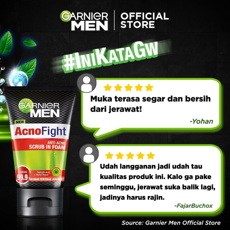 GARNIER MEN ACNOFIGHT  ANTI-ACNE SCRUB IN FOAM 100 ML