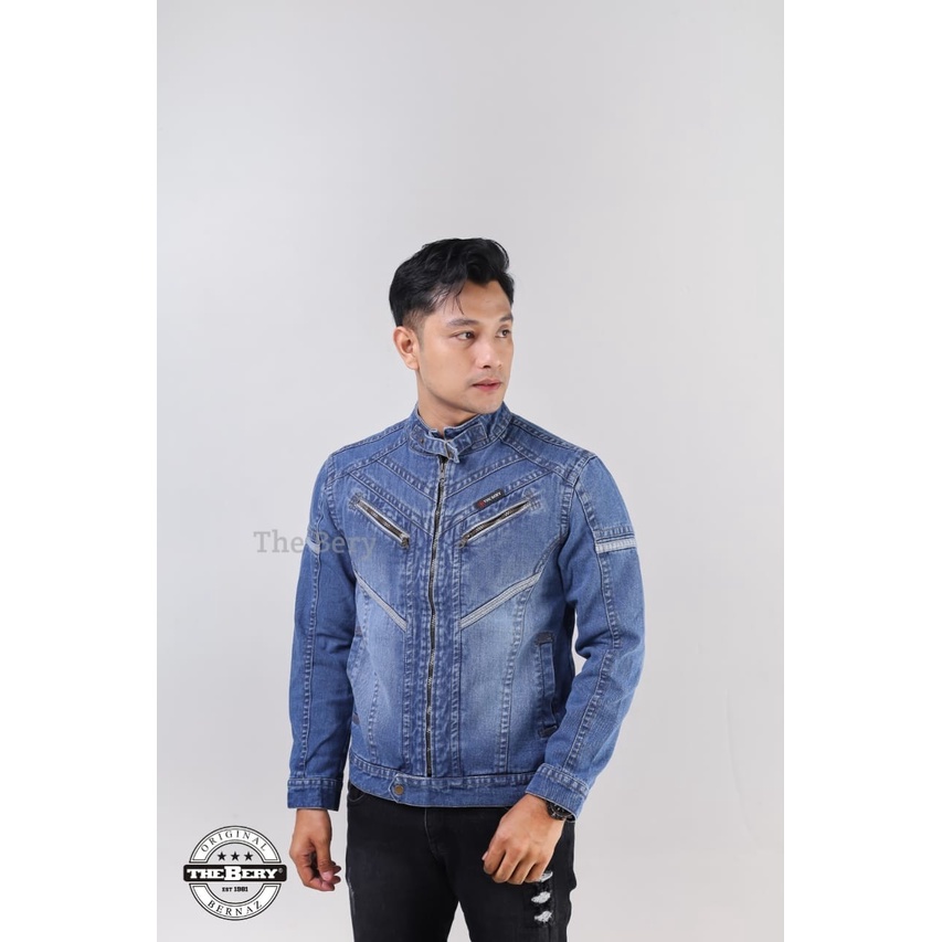 TURUN HARGA ! Jaket Jeans Pria Keren - Jaket Denim Pria - Jaket Jeans Fj 03 Original The Berry