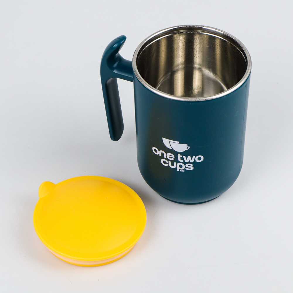 KR Gelas Kopi Stainless Steel Double Layer Tahan Panas Mug Cangkir Panas dan Dingin Tutup