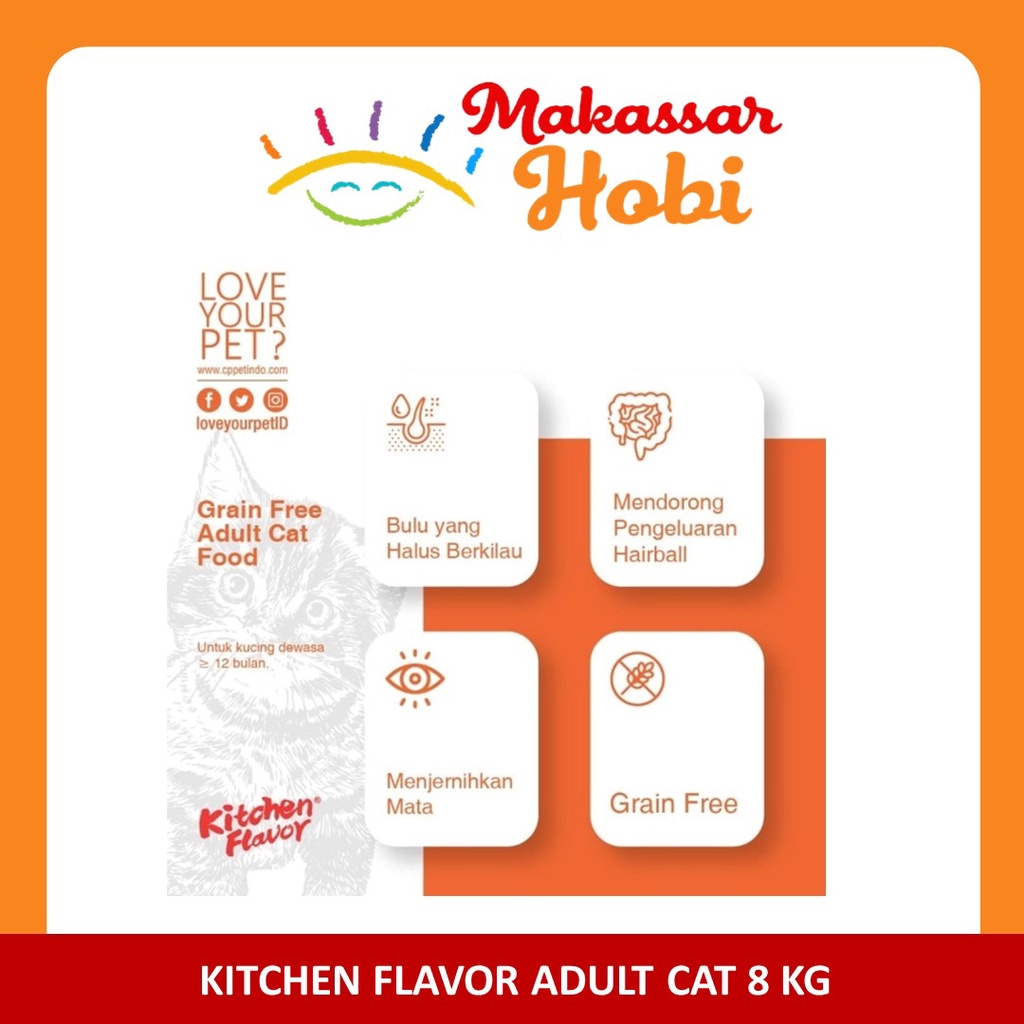 Kitchen Flavor Grain Free Adult 8kg 8 kg Makanan Kucing Dewasa Catfood