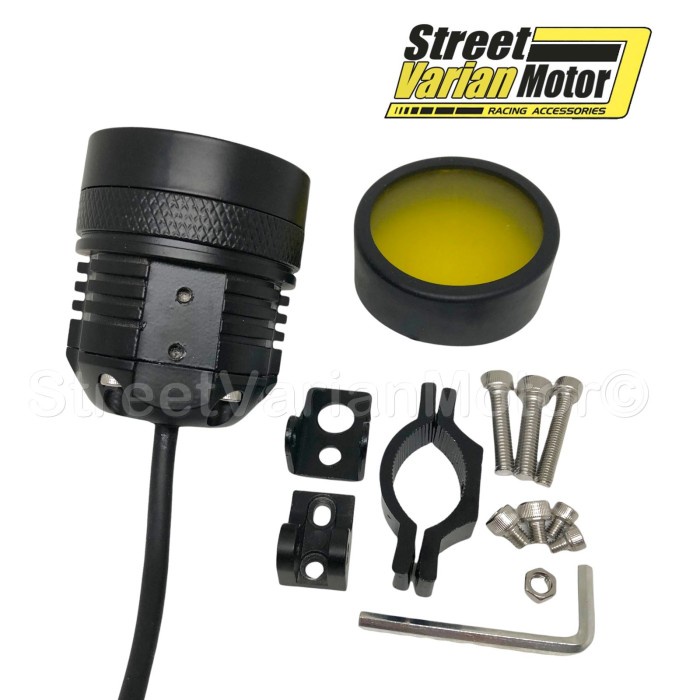 Lampu Tembak Motor LED Cree LX4 LX6 LX9 Plus Mika Kuning