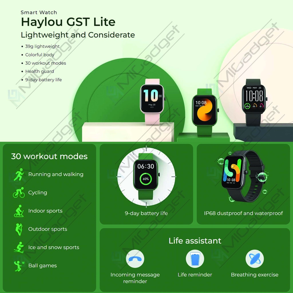 Haylou Jam Tangan Digital GST Lite LS13 Smartwatch Fitness Smart Watch LS 13 Pria Wanita