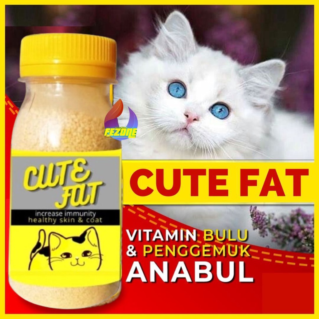 Vitamin Penggemuk Kucing CUTE FAT Pelebat Bulu Kucing Obat Penumbuh Bulu Kucing FEZONE