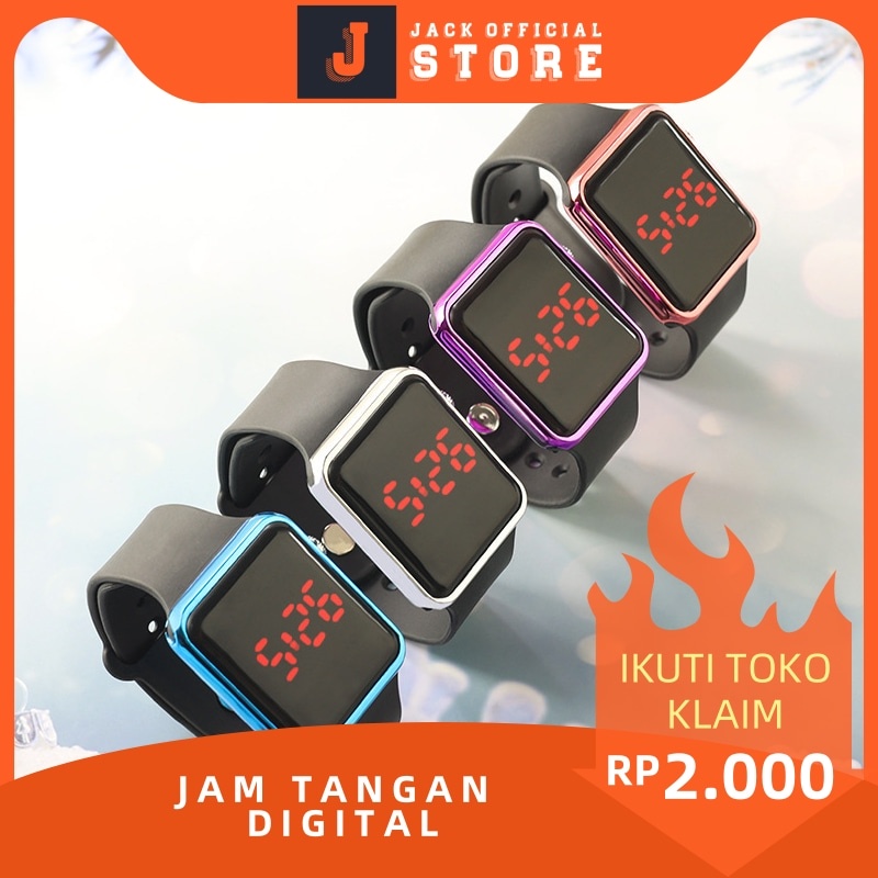 【JACKSHOP】Jam Tangan Digital Sport Wanita Dan Pria Rubber Watch LED