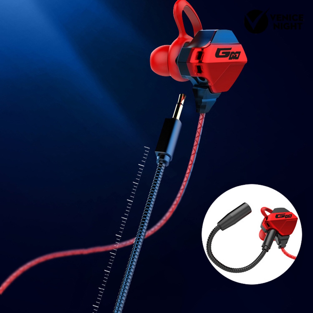 (VNEP) (Berkabel) 3.5mm Universal In-Ear Earphone Noise Reduction Gaming Headphone dengan Mic