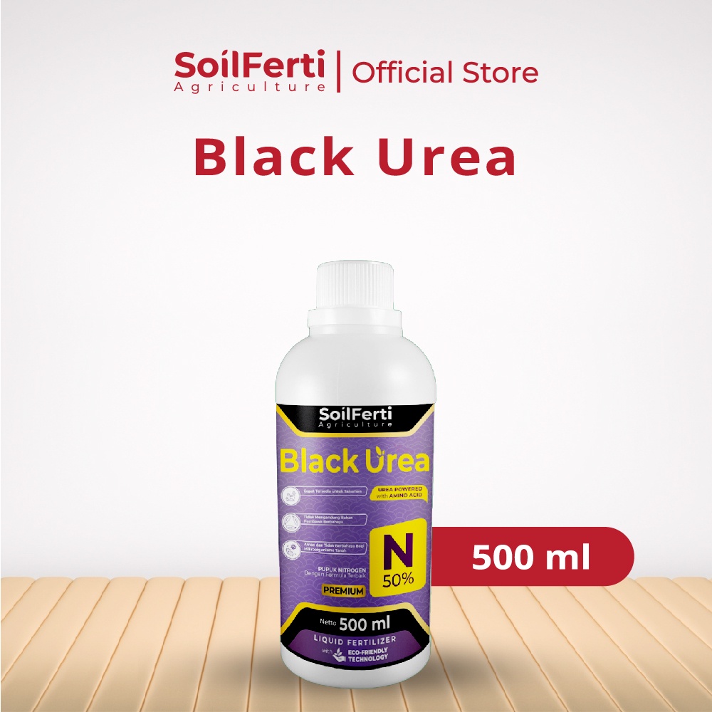 SOILFERTI - Nutrisi Tanaman Mempercepat Pertumbuhan Vegetatif Nitrogen 50 % Black Urea 500 ml Untuk 