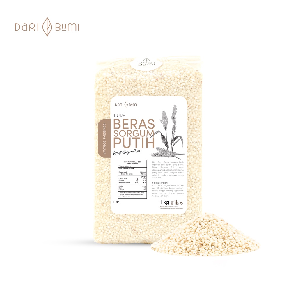 Beras Sorgum Putih Kupas 1 Kg Dari Bumi Diet Sehat Gluten Free