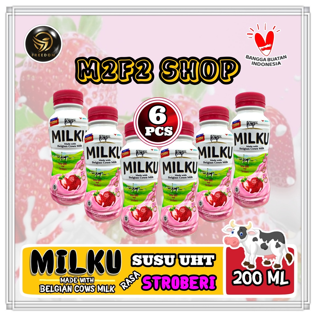 

Susu MILKU Rasa Stroberi UHT Botol Plastik Pet - 200 ml (Kemasan 6 Pcs)