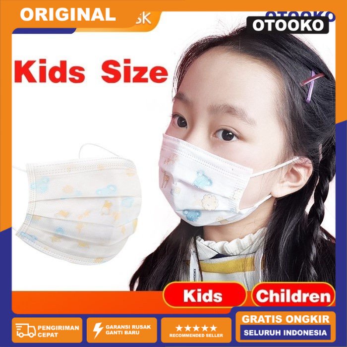 Masker Anak 3 ply 3ply earloop karakter child Kids face mask isi 10