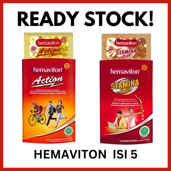 HEMAVITON ACTION &amp; STAMINA PLUS ISI 5 Multivitamin Imun Mineral Zinc