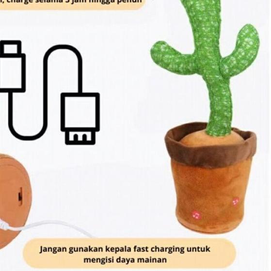 Cactus Toy Boneka Pintar Dancing Kaktus Goyang Bisa Ngomong Rekam USB - KAKTUSGITAR USB