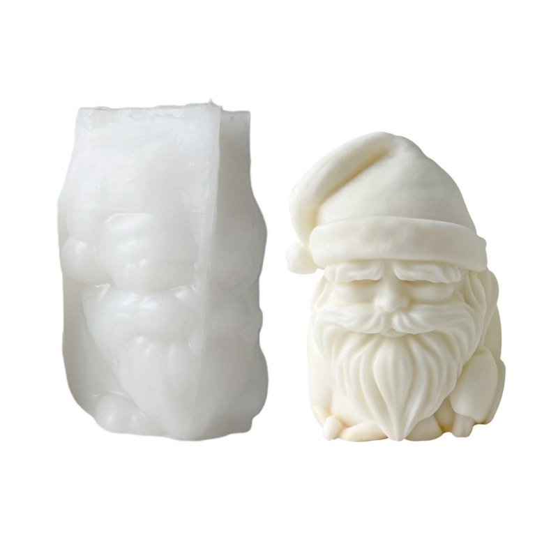 Siy Cetakan Silikon Bentuk Santa Claus Natal 3D Untuk Membuat Sabun Resin DIY