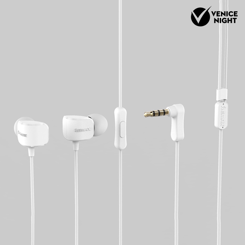 (VNEP) (Berkabel) Remax RM-502 3.5mm Stereo Ponsel Earphone In-ear Headset dengan Mic