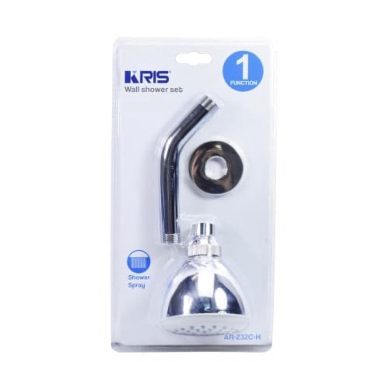 KRIS HEAD HAND SHOWER 9 CM KWS232 SILVER /ACE HEAD SHOWER SET KRIS D9CM/ACE PERLENGKAPAN KAMAR MANDI/ACE PERALATAN MANDI